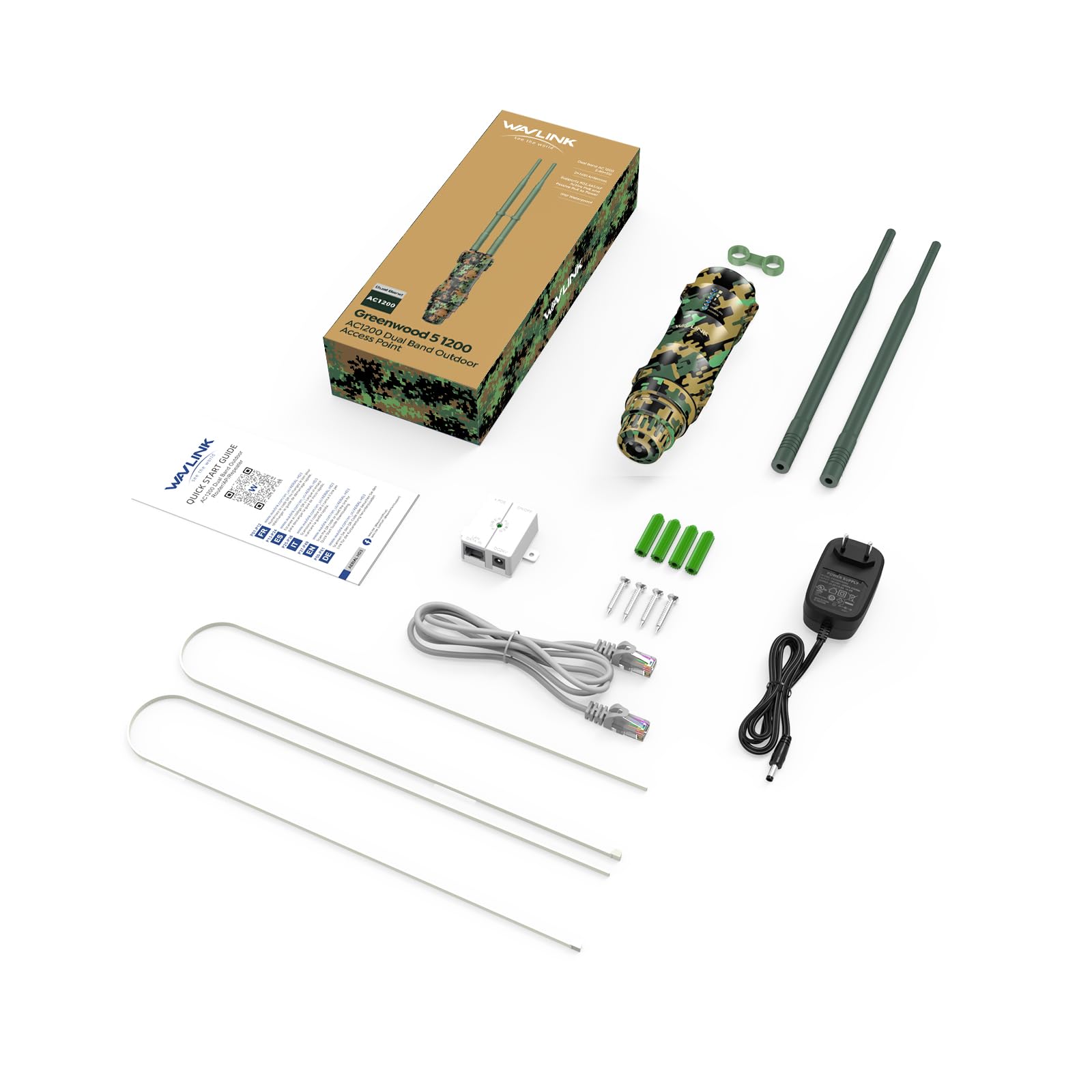 Repeteur WiFi Exterieur Puissant Camouflage avec Antenne WiFi Longue Portée - Amplificateur WiFi Wavlink AC1200 Mesh- Outdoor Poe Répéteur WiFi Extérieur- Idéal pour Les Grands Espaces éloignés