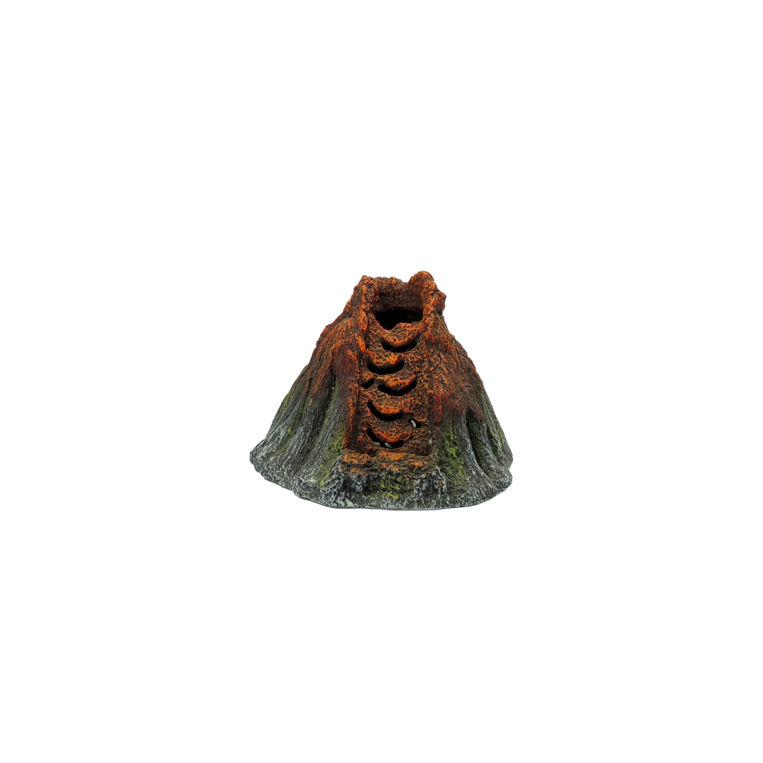 CLASSIC Small Volcano Aquarium Ornament with LED Lighting & Airstone – Bubbling Fish Tank Decoration – 150x115x110mm
