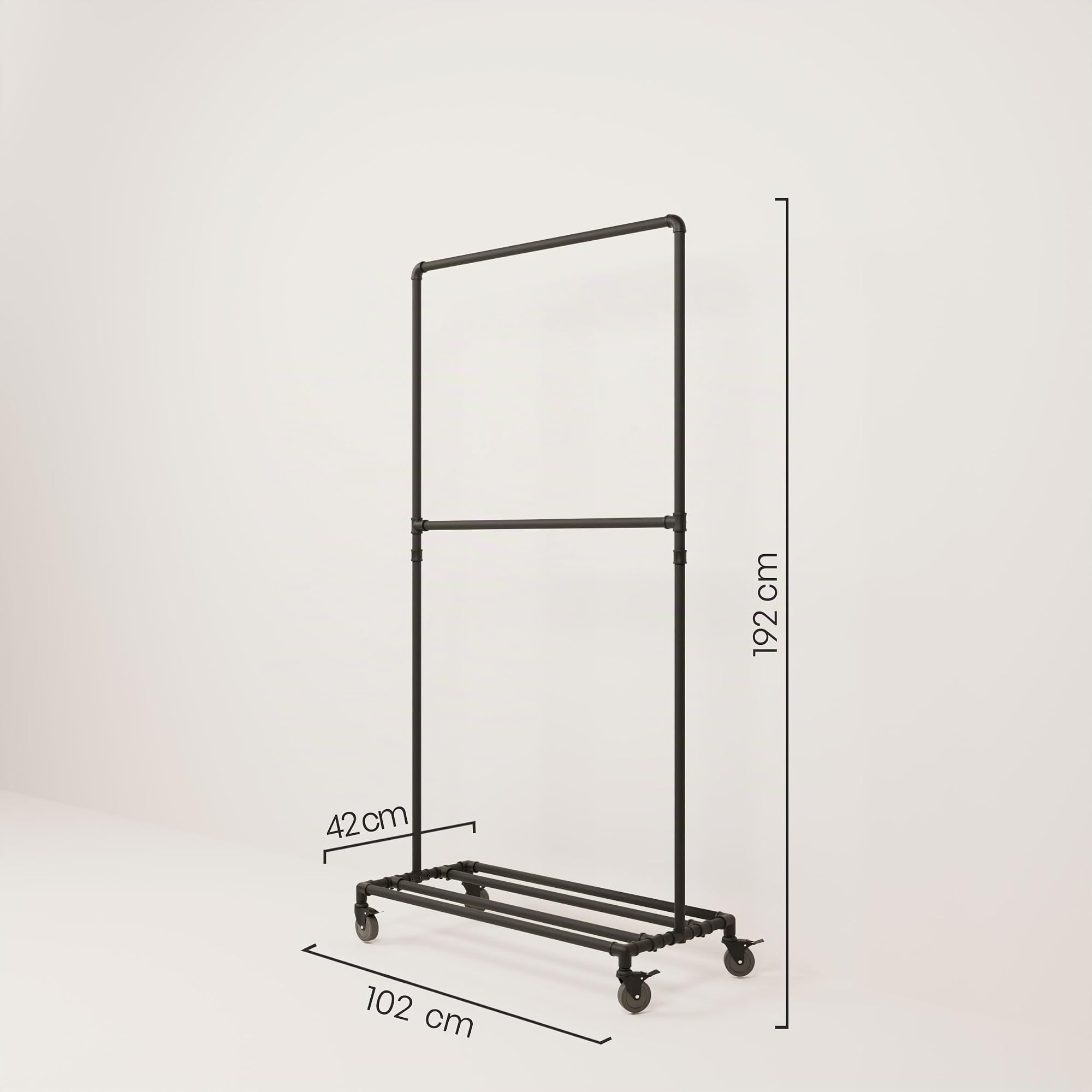 pamo Kleiderständer auf Rollen – 102 x 192 cm – Industrial Design