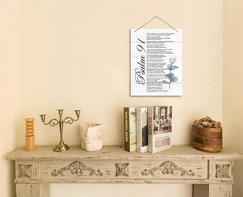 Miniatura 4 de Letrero de decoración con cita inspiradora cristiana del Salmo 91, letrero de decoración espiritual de pared, placa de pared impresa colgante,