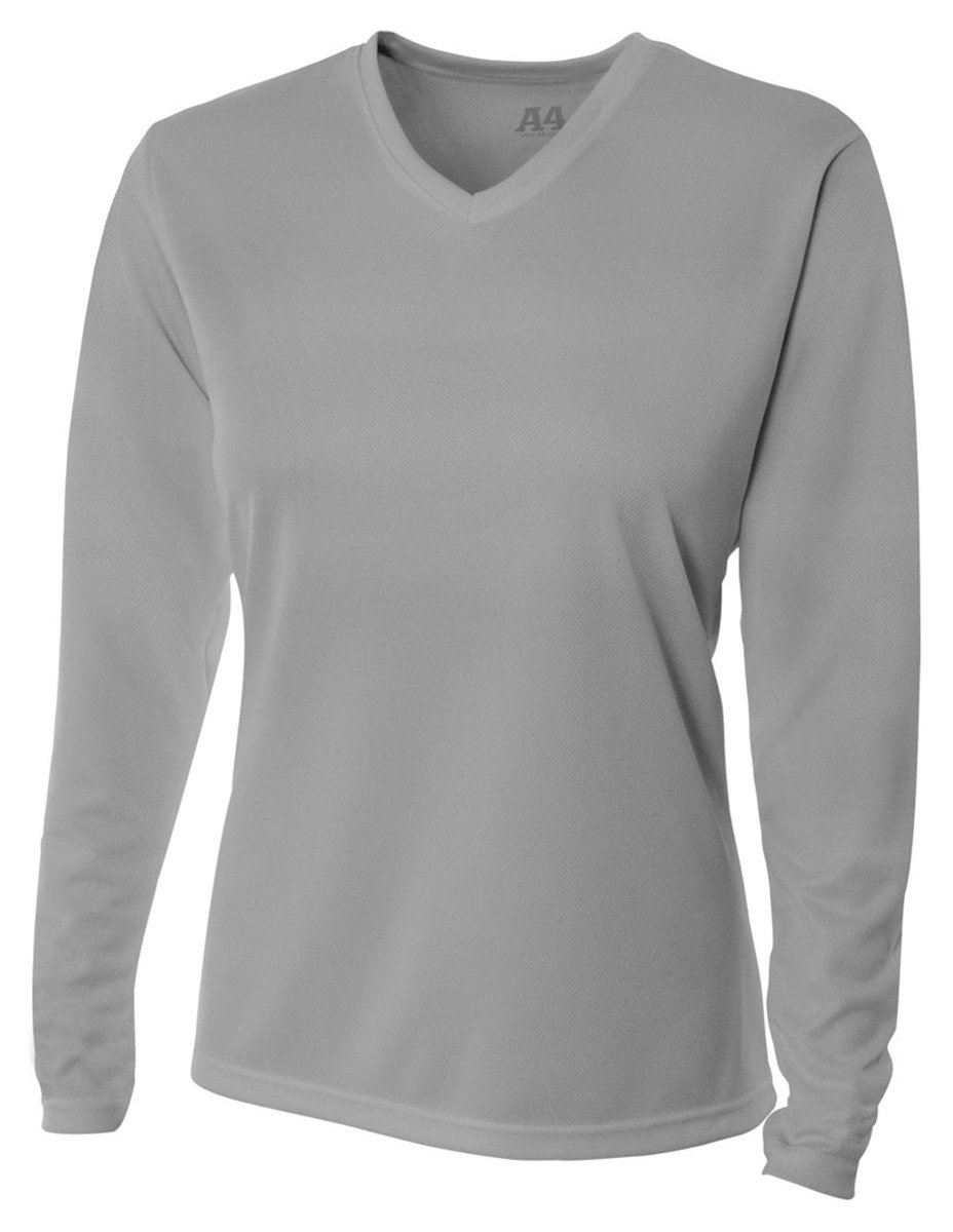 A4 da Donna Birdseye Maglia Girocollo a Maniche Lunghe