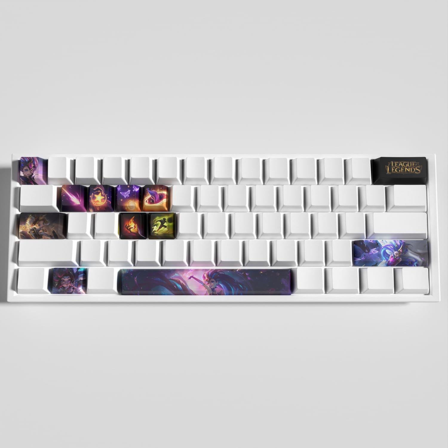 League Zoe Kit de 12 Keycaps PBT Profil OEM en Dye-Sublimation, Accessoires pour Clavier Mécanique Gamer, Compatibles avec la Plupart des Dispositions Mécaniques