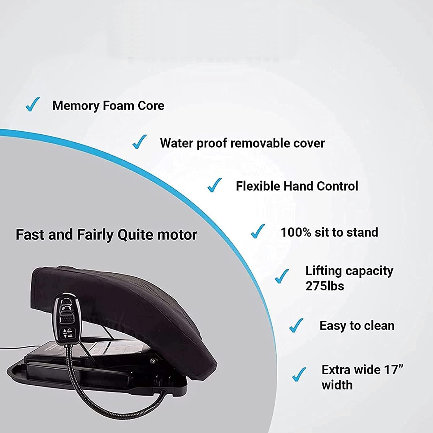 Coussin D'Aide à La LevéE de Chaise relevable électrique, d'assistance de siège relevable électrique, Moteur Puissant pour Aider à se Tenir Debout, dispositifs d'assistance de Levage de cha