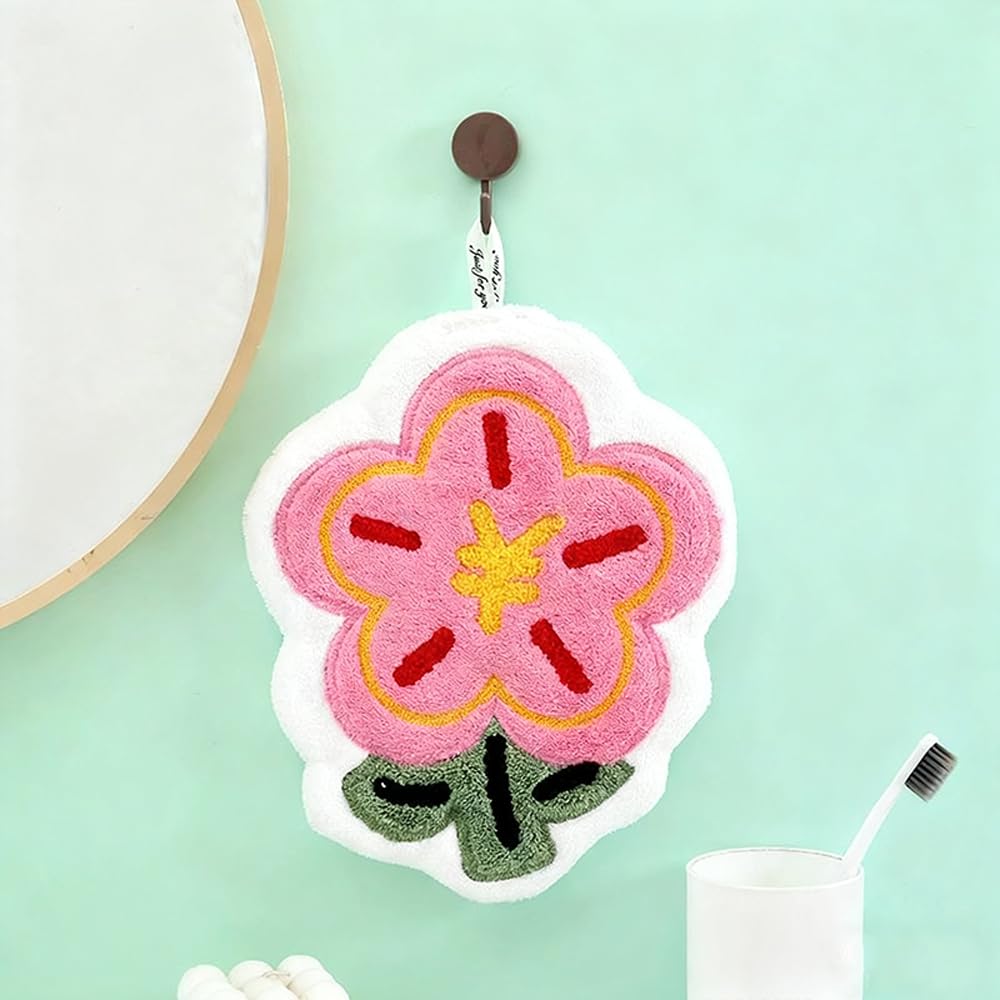 Hand Towels with Hanging Loop Home Soft Cotton Super Soft Highly Absorbent Hand Towels Suitable for Kitchen Bathroom