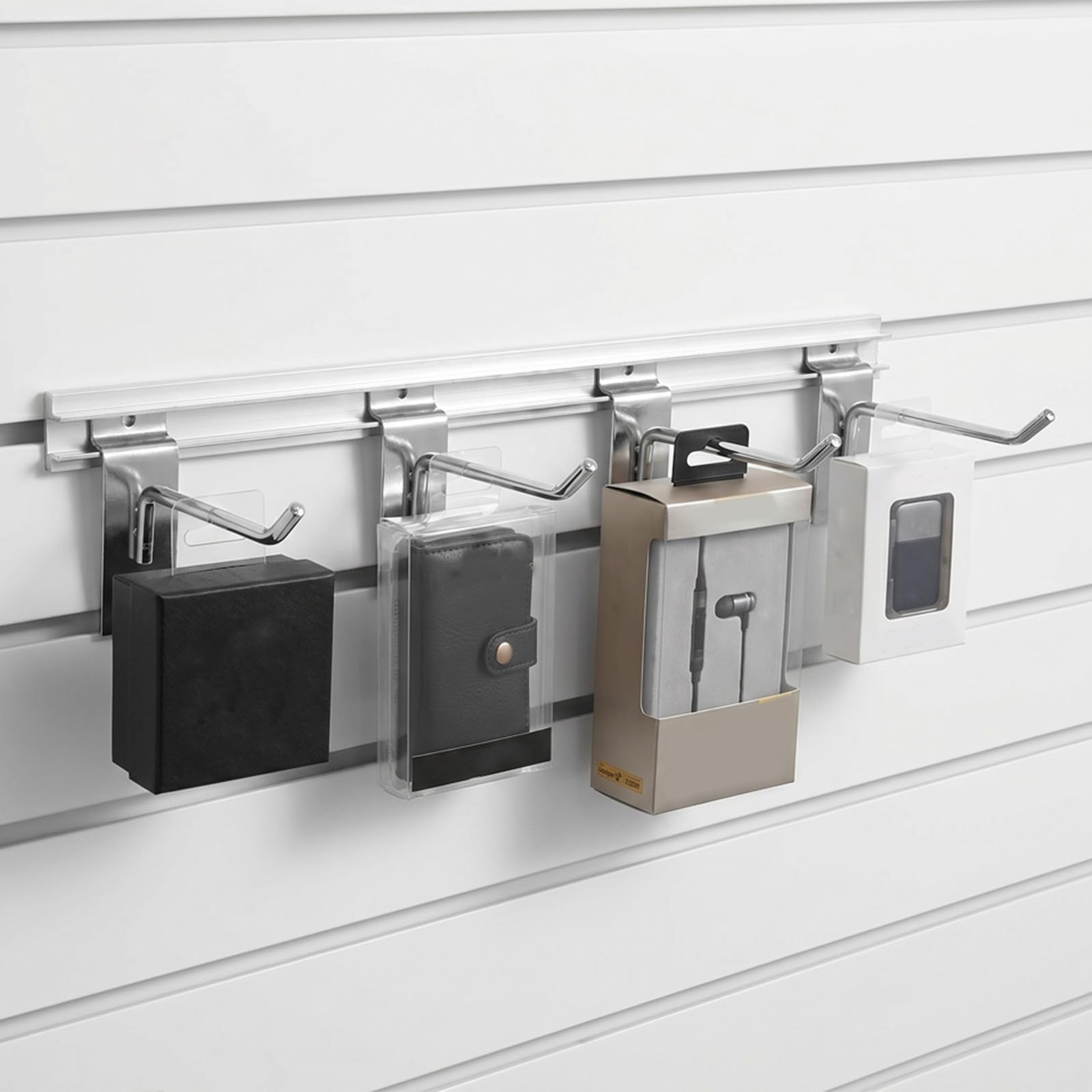 Ganci per Pannello per Organizzare Strumenti e Accessori Set 2 Pezzi Forato in Ferro Argento Robusti ad Alta Visibilità in Casa o Garage