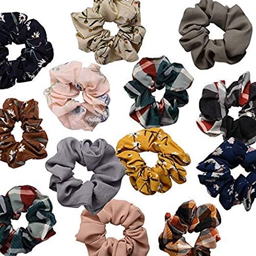 QAPPDA Mix Color Hair Scrunchies,Chiffon Flower Hair Bubble Elastic Hair Bands For Women,Hair Scrunchy Headbands Ponttail Holder Chiffon Hair Ties For Girls 20 Pack