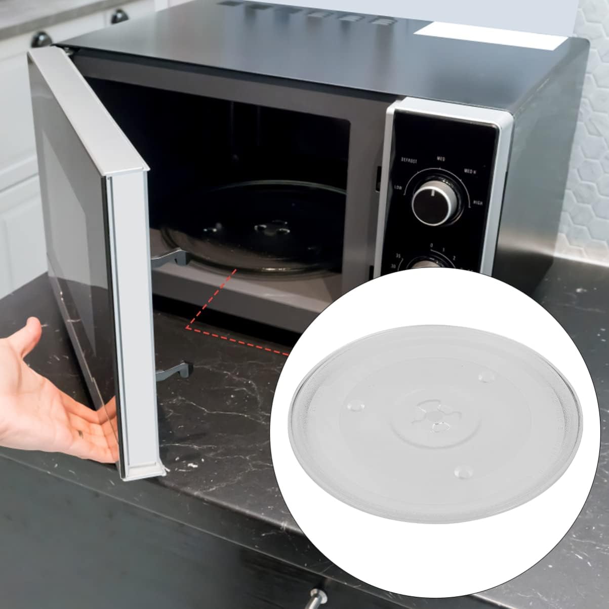 Microwave Glass Plate Turntable Plate for Microwave Oven Easy Install Glass