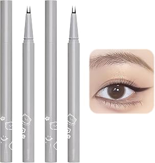 Jemey 2Pcs Double Tip Lower Eyelash Pencil, (Black+Black) Waterproof Liquid Eyeliner, Waterproof Liquid Eyeliner Pen Super Slim Eye Line