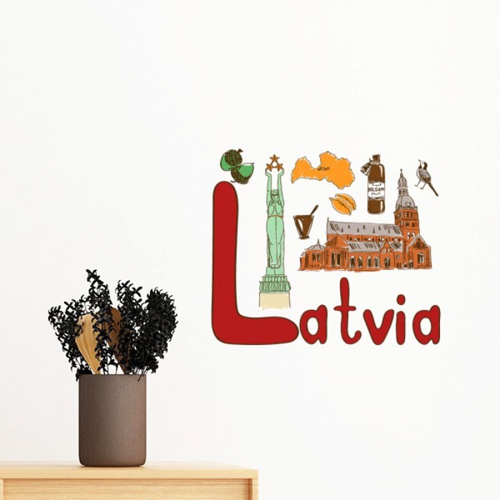 Sticker Lettonie en vinyle de qualité supérieure pour décor mural