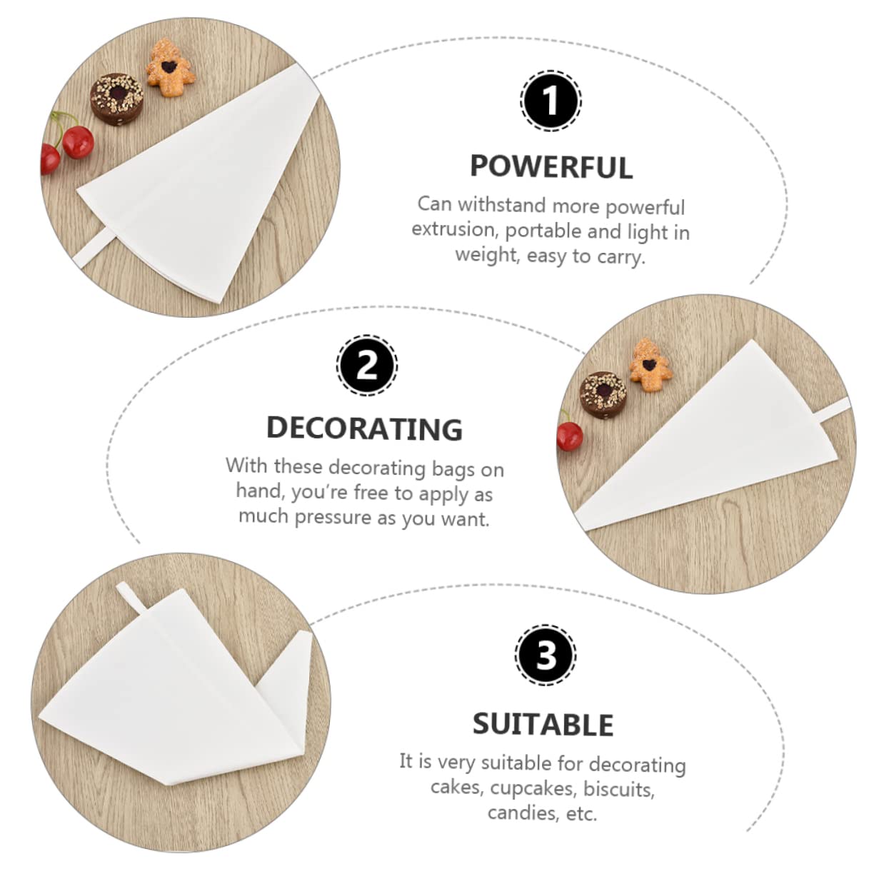 Luxshiny 2sets Reusable Cake Icing Piping Bags for Pastry Decorating for DIY Cakes Cookies and Home Baking Supplies 3pcs*2