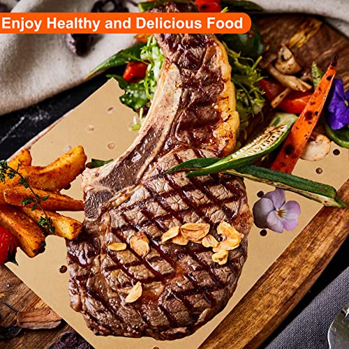 Air Fryer Liners Disposable, Parchment Paper For Baking, 100 Pcs 11 X 9 Inch Unbleached Parchment Paper Sheets, Perforated Rectangular Baking Papers, Hofhtd Nonstick Air Fryer Accessories #TOP7