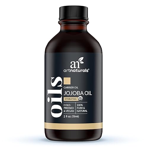 artnaturals Aceite de jojoba orgánico USDA 2 onzas líquidas20fl oz aceite portador prensado en frío dorado 100 puro piel sensible cabello facial