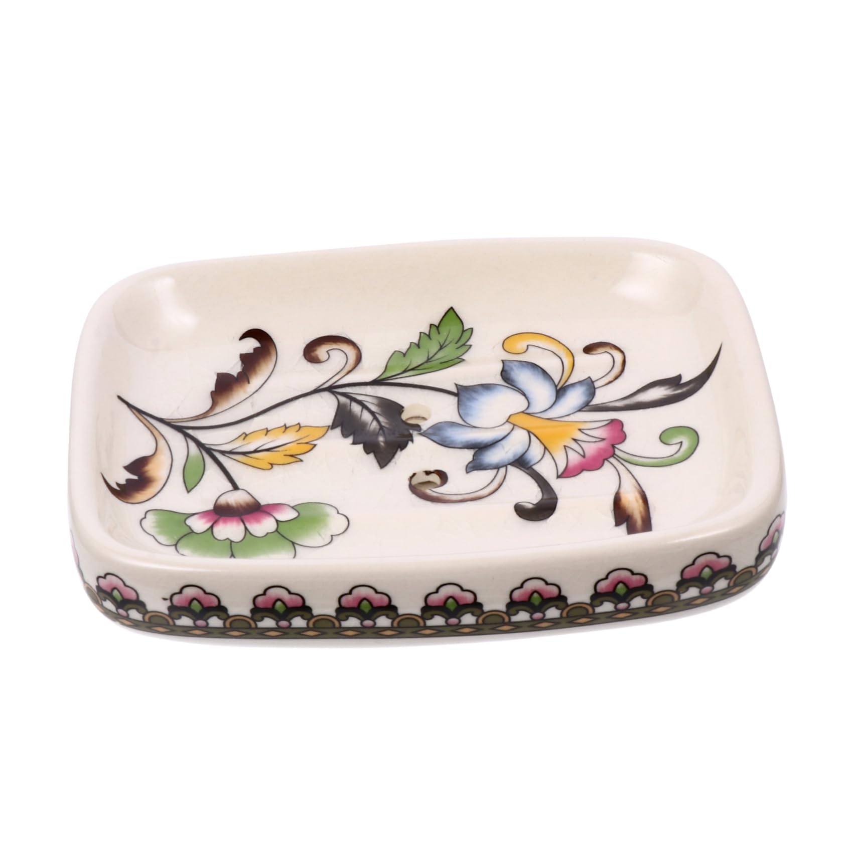 WOONEKY Porta Sapone in Ceramica Scarico, Piattino Portasapone Creativo, Antigraffio, per Bagno e Cucina