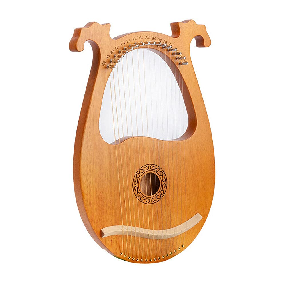 Harfe Die HolzLeier 16 cuerdas con llave de afinación para principiantes, instrumento musical portátil (patrón)