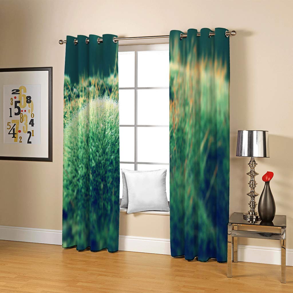 Gardinen Blickdicht Vorhänge 2er Set mit Ösen und Raffhalter, Morbuy 3D Drucken Modern Verdunkelungs Thermo Vorhänge-Set für Wohnzimmer Schlafzimmer Kinderzimmer (Grün,140x260cm *2)