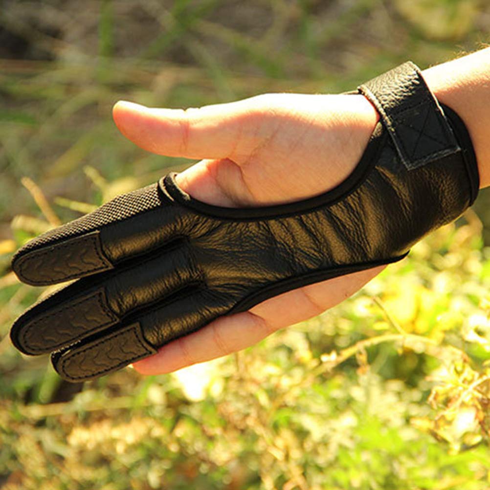 Ruiqas Bogenschießen Handschuhe 3-Finger - Verstellbar Für Recurve & Compound