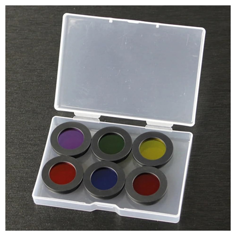 Filtro M28.6 de 1,25 pulgadas para telescopio astronómico con caja de plástico juego de colores 7