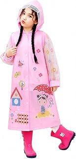 Zacharias Girl's Kids PVC Waterproof Long Raincoat with School Bag Cover yu-517 (Pink_Pack of 1) Price In India