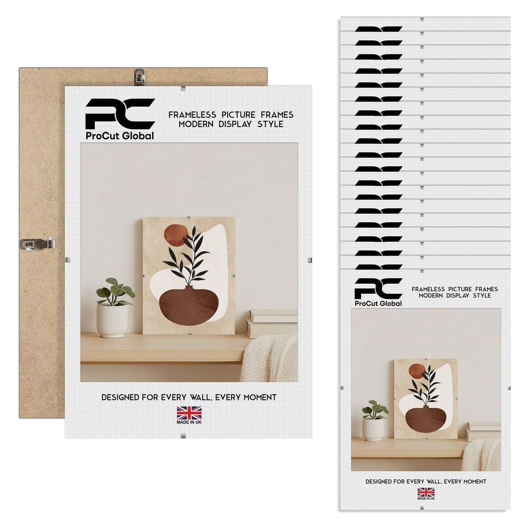 Procut Global 7x5" Frameless Clip Picture Frames For Photos - Pack of 20