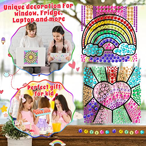 HAPMARS 4 pcs Window Art Suncatcher Kits, Diamond Art and Crafts for Kids, Creative Activity DIY Toys Birthday Easter Gifts for 4 5 6 7 8 9 10 Year Old Girls Boys - Image 4