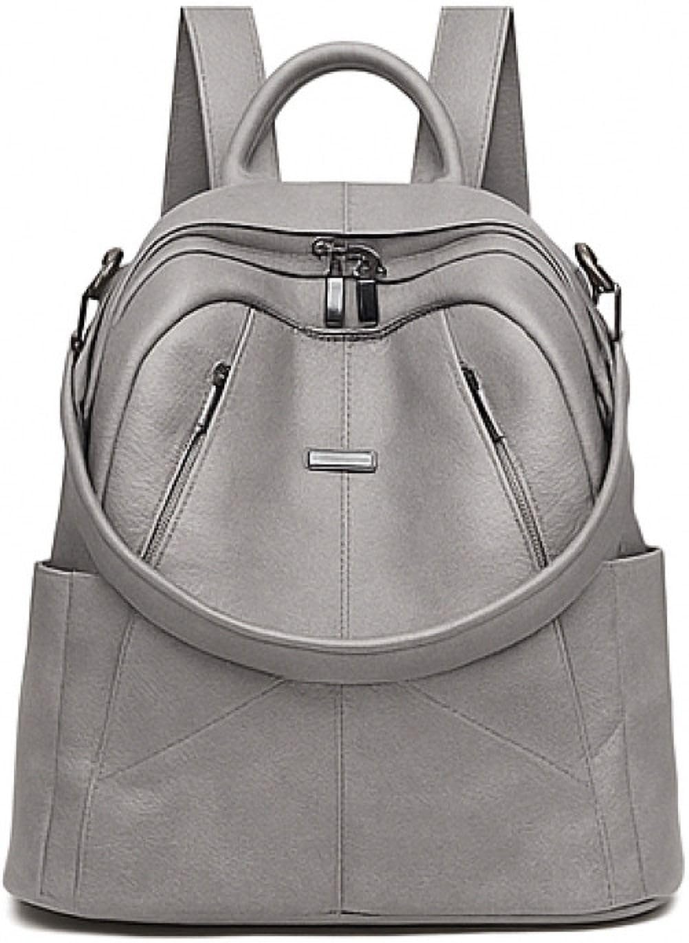 jaisom Stylish Women's Fashion Backpack Purses Multipurpose Design Handbags and Shoulder Bag (Front mettle...Grey,_BZ)-picture-27