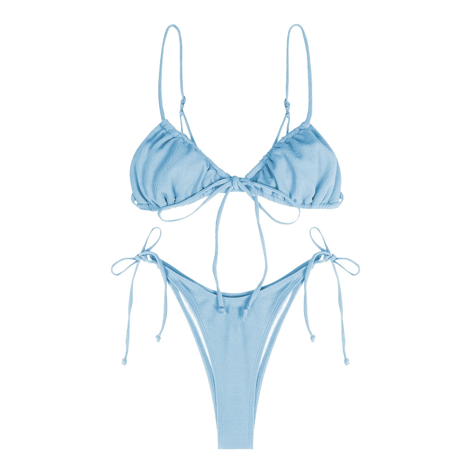 ZAFUL Womens High Cut Thong Bikini Set Swimsuits Cami String Sexy Bathing Suit