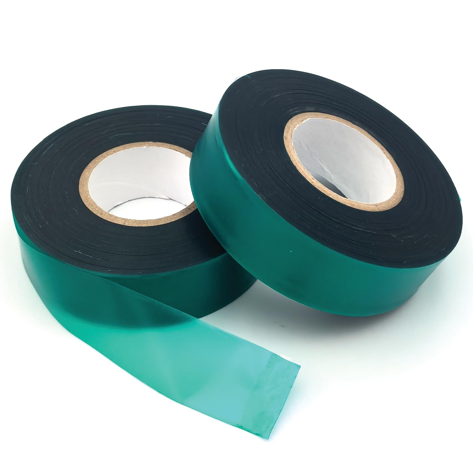 2 rollos de cinta elástica para atar plantas de jardín, cinta gruesa para plantas, estaca de vinilo verde para uso en interiores y exteriores, 2,5 cm de ancho por 40 m de largo