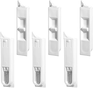 6 Pcs Window Tilt Latch Pairs, White Spring Loaded Latch Replacement Sliding Locks Plastic Construction Snap-in Latches Pairs Window Parts and Hardware for Home Windows Accessories