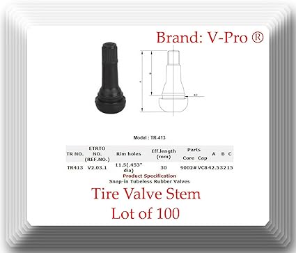 Amazon Com Lot Of 300 Tr 413 Snap In Tire Valve Stems Short Black Rubber Rim Hole Dia Inch 0 453 Valve Size Inch 1 1 4 3 Automotive Amazon Com Lot Of 300 Tr 413 Snap In Tire Valve Stems Short Black Rubber Rim Hole Dia Inch 0 453 Valve Size Inch 1 1 4 3 Automotive