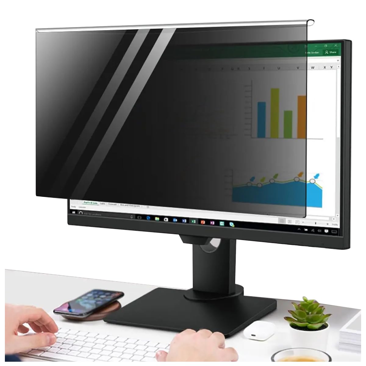 TBLOTYD Data Protection Screen Filter Compatible for Desktop Computers, Widescreen Computer Monitor Screen Protector, Computer Privacy Screen Protector,