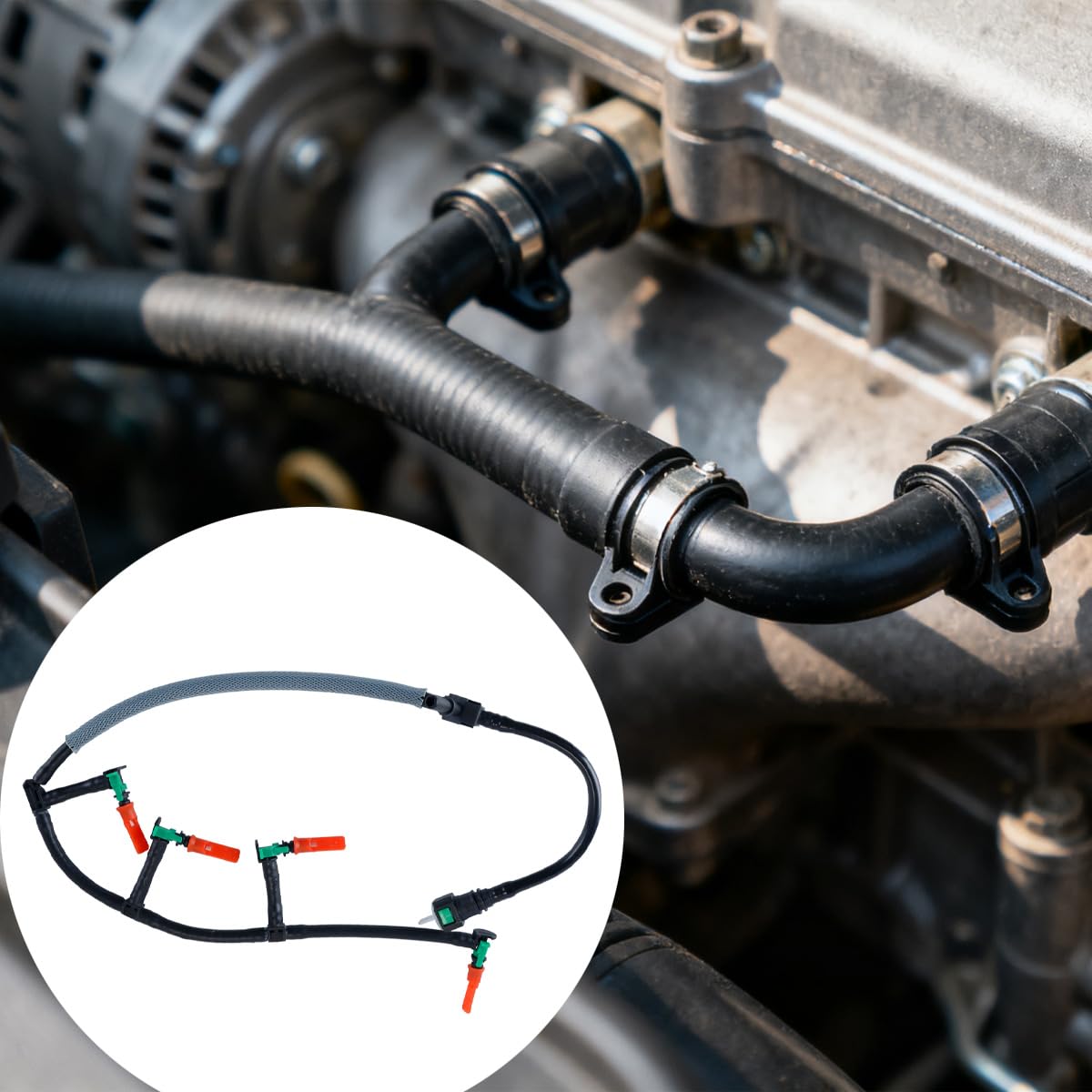Ausi Tuyau de retour de carburant d'injecteur pour Transit Mk7 Mk8 1761934, compatible avec Custom Boxer Relay Ducato 2.2 TDCI 1731700 1746582 BK2Q9K022AE