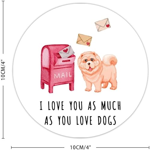 Miniatura 6 de Swavecat 50 calcomanías de vinilo con texto en inglés "I Love You As Much As You Love Dog" para pequeñas empresas, Chow Chow, etiqueta de vinilo
