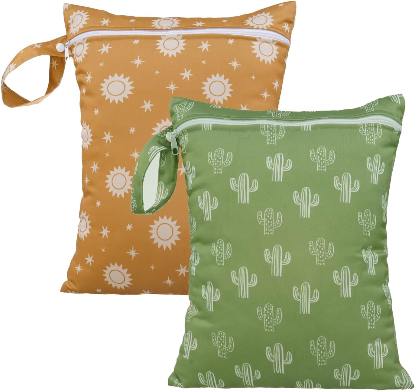 HappyFlute 9 Sets Newborn Baby Cloth Pocket Diapers+2pcs Wet Bag Waterproof Bag Set-Cactus and Animal Pattern Wet Bag