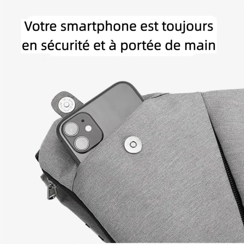 Sac bandoulière anti-vol Farvello Antivol Léger Imperméable, Simple, Grande Capacité pour Hommes et Femmes