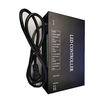 110V-220V AC Artnet Ethernet إلى SPI Pixel Controller 4 Ports 4096 Pixel h802ra يدعم MADRIX Jinx مناسب لأضواء WS2811 WS2812 LED