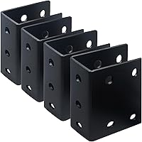 Vista 13 de 4 soportes de hierro en ángulo recto de 4 pulgadas de largo con tornillos, soporte de junta de metal de 4 x 2 x 2 pulgadas, soporte de esquina de 90