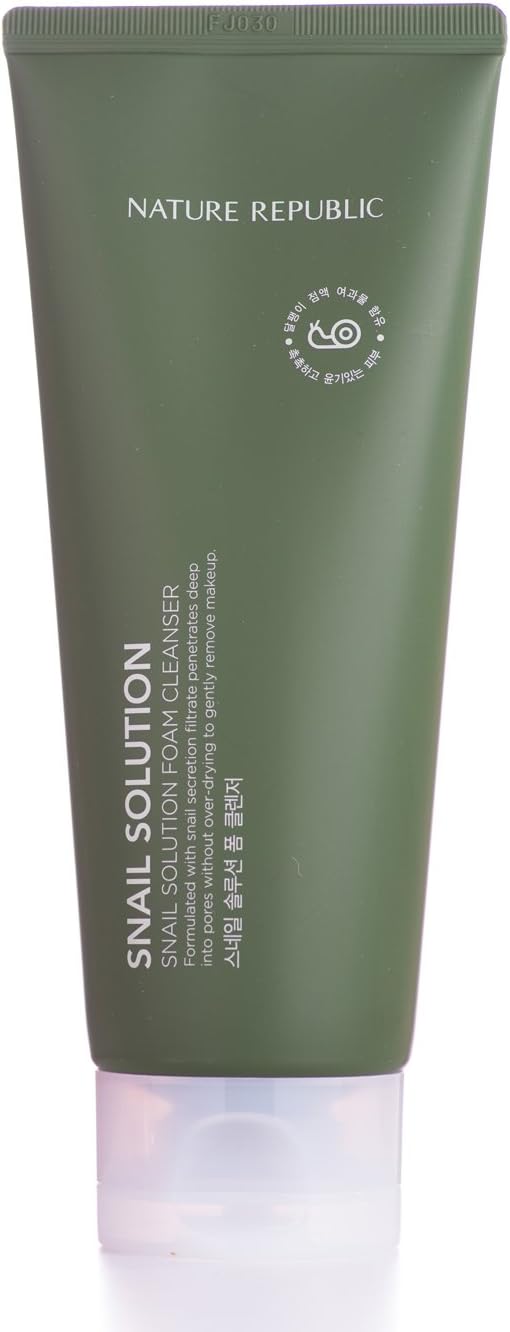 Nature Republic Snail Solution Moisturizing Foam Cleanser Smooth Rich Facial Foam Skin Pore Care Glossy Clean 150ml/5.07fl.oz