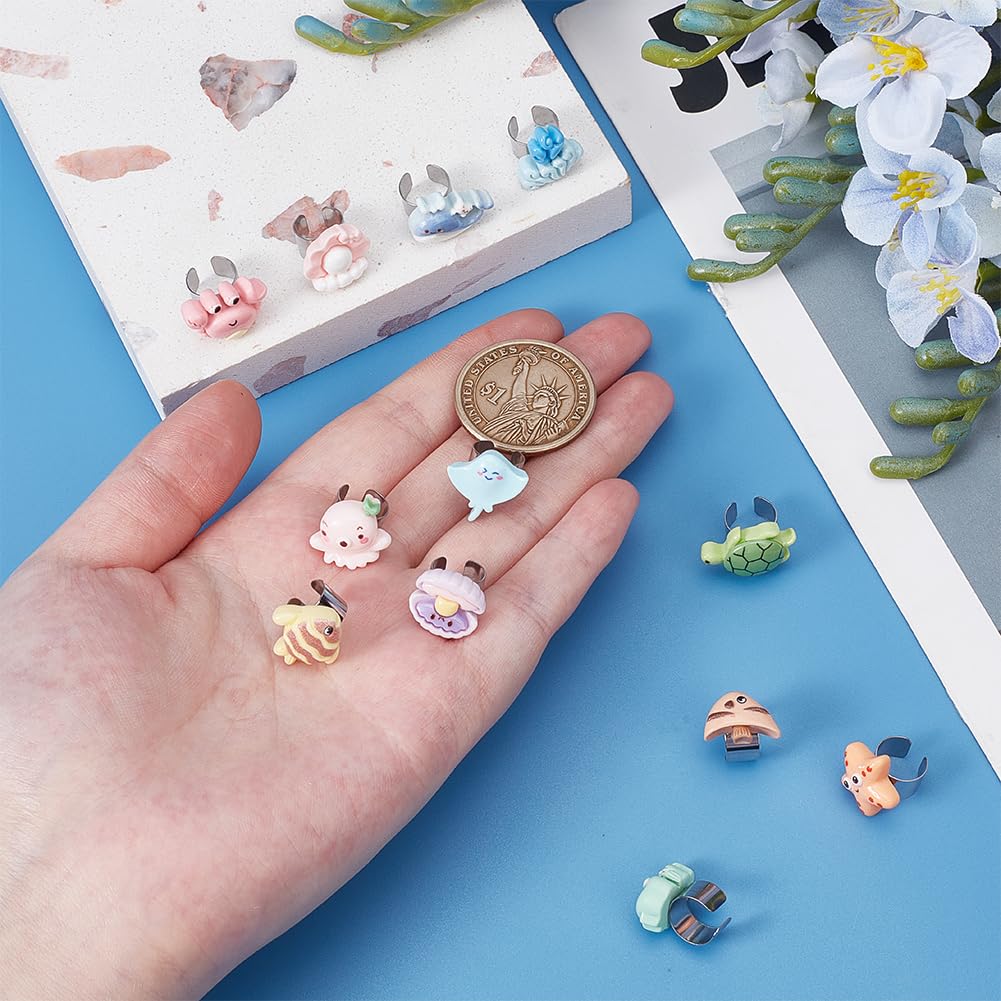 OLYCRAFT 12Pcs Sea Animals Stethoscope Charms 15mm Resin Stethoscopes Tag Animal Pendant ID Name Tag Charm Stethoscope Charms Stethoscopes Accessories for Doctor Nurse Medical Assistant - Image 3