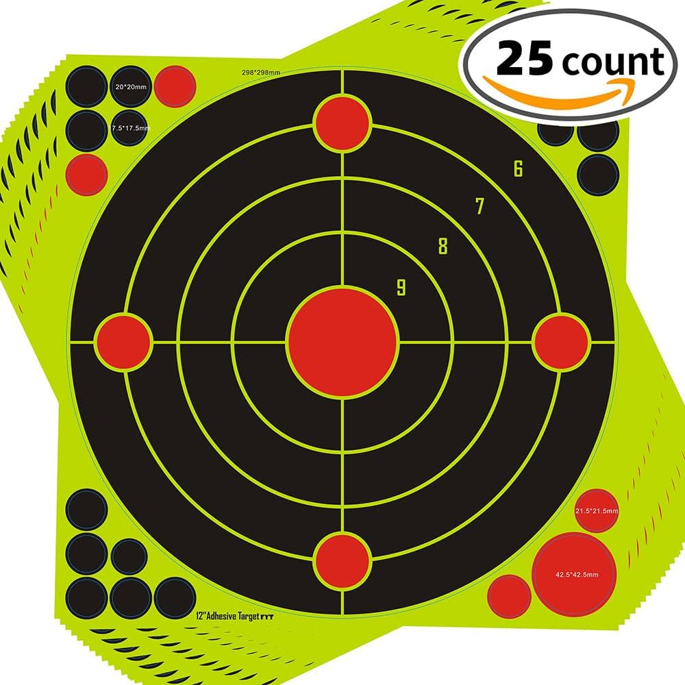 Atflbox 12 inch Bullet Trap Box Target and 25pcs 12''x12'' Splatter Paper Shooting Targets