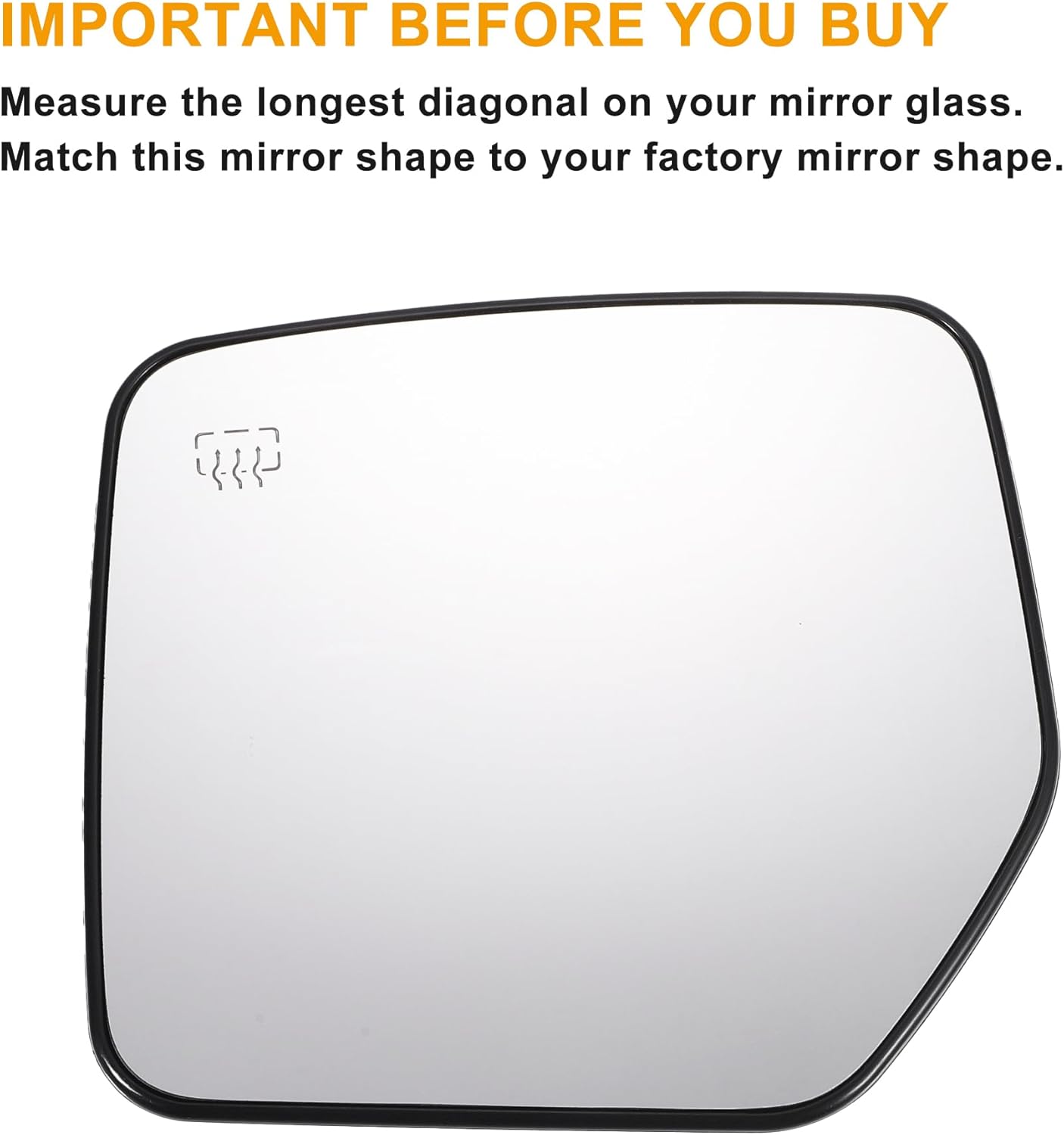 X AUTOHAUX Car Rearview Left Driver Side Mirror Glass Replacement W/Backing Plate Heated White Glass for Jeep Compass Patriot 2007-2017