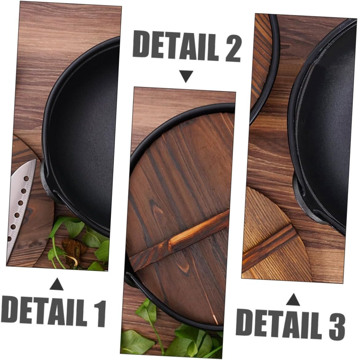 Totority 1set Outdoor Cast Iron Pot for Camping and Cooking Portable Non-stick Soup Pot for Picnic Stewing and Campfire Use Hanging Feature for