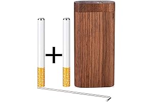 Discreet One Hitter Smoking Pipe - Wooden Storage Box