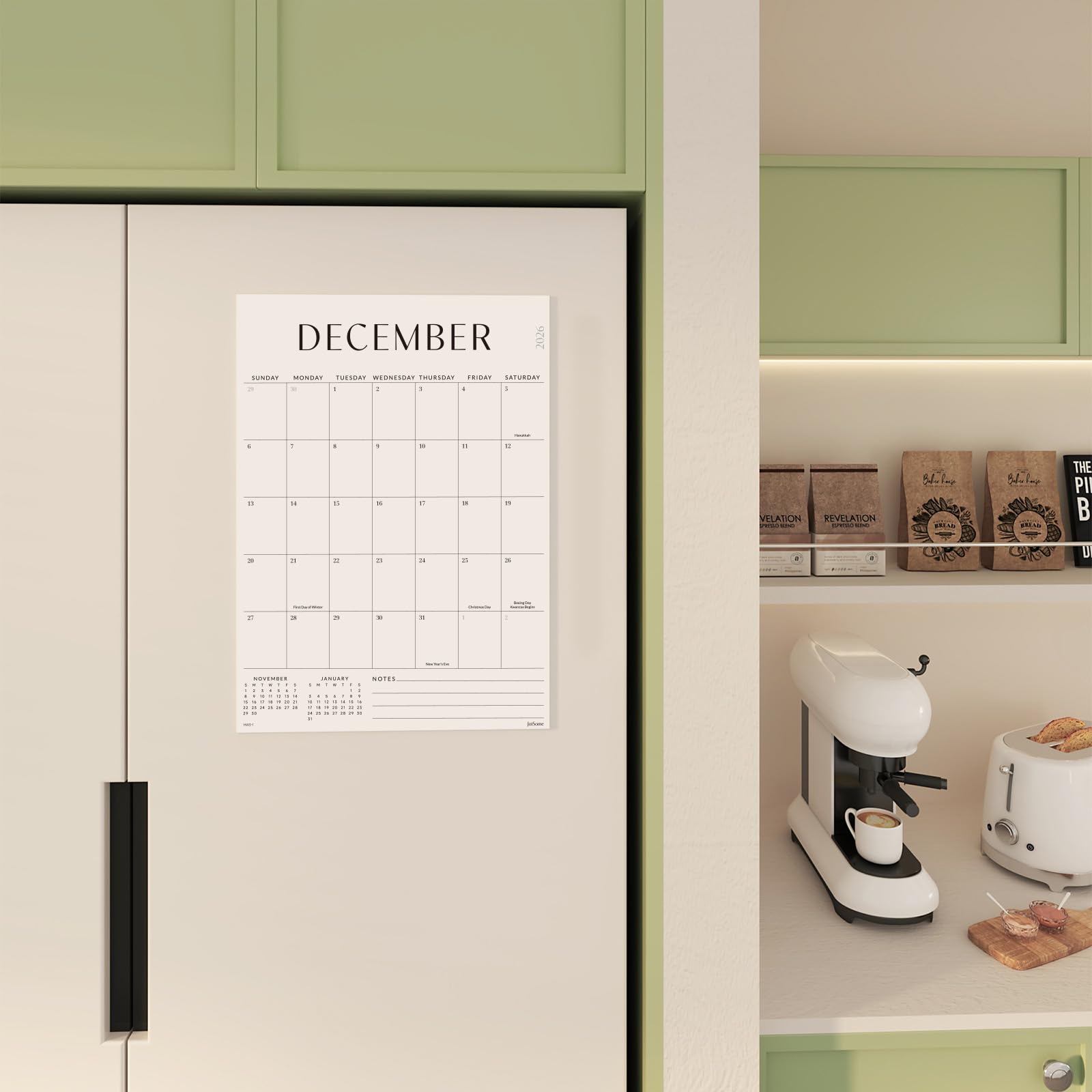 Jotsome Calendrier magnétique pour réfrigérateur 2026-2027