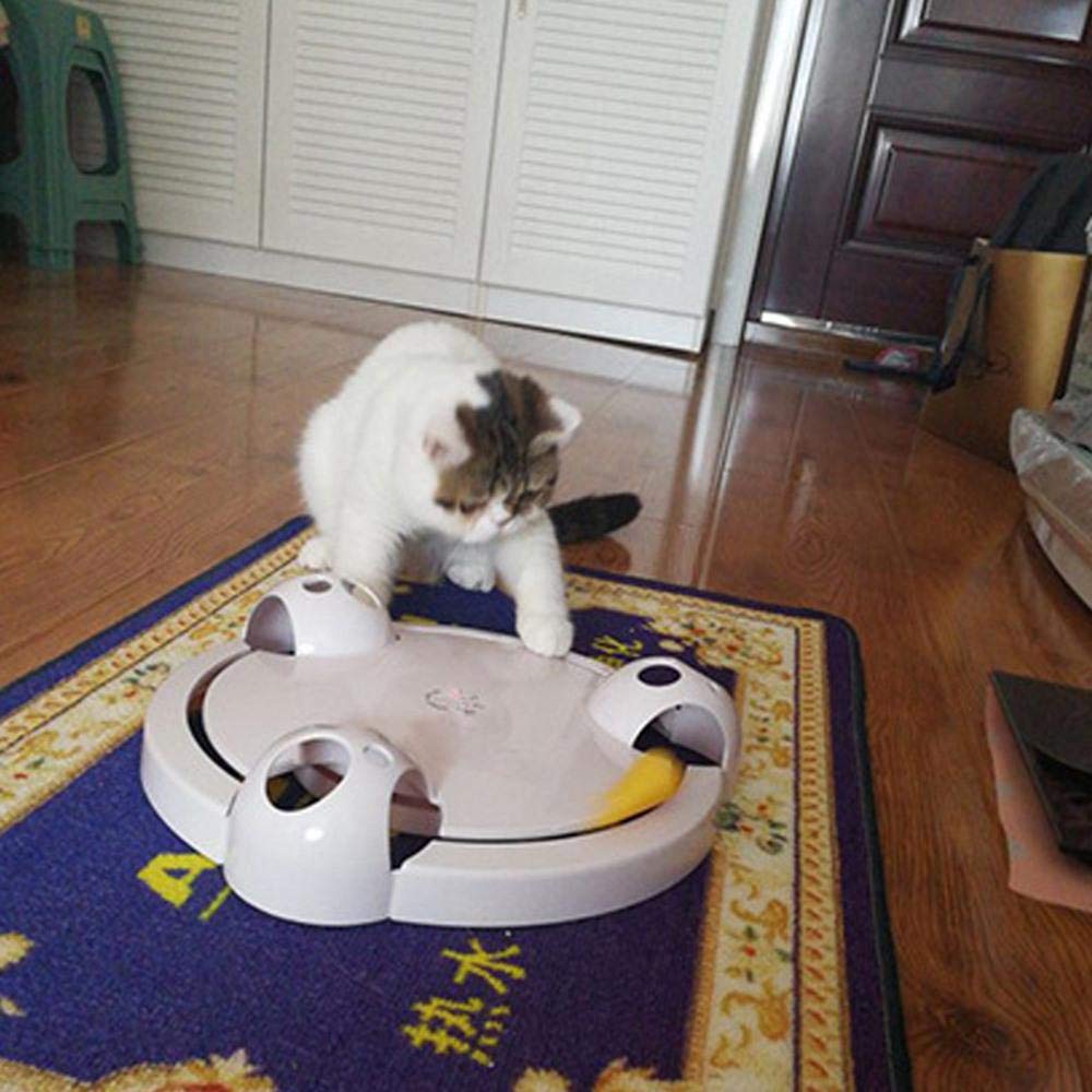 Juguete electrónico para Gatos, Interactivo, atrapa el ratón, ratón, Cola de Gato, Juguete para Interiores con ratón Giratorio para Gatos, Gatitos, Entrenamiento, Caza, Ejercicio