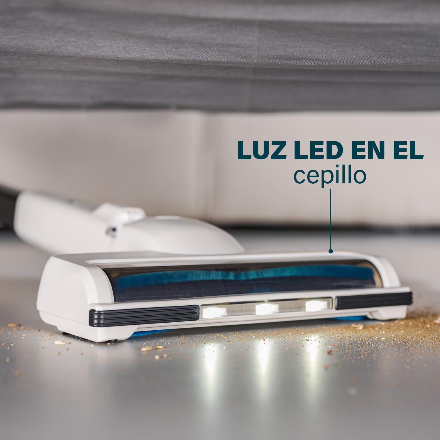 Princess Silent Storm - Vaciado higiénico del Cubo - 30 min de Limpieza sin Cable - Cepillo motorizado con luz LED - Modo Aparcamiento - Modo Aspirador de Mano - con Accesorios - 339380