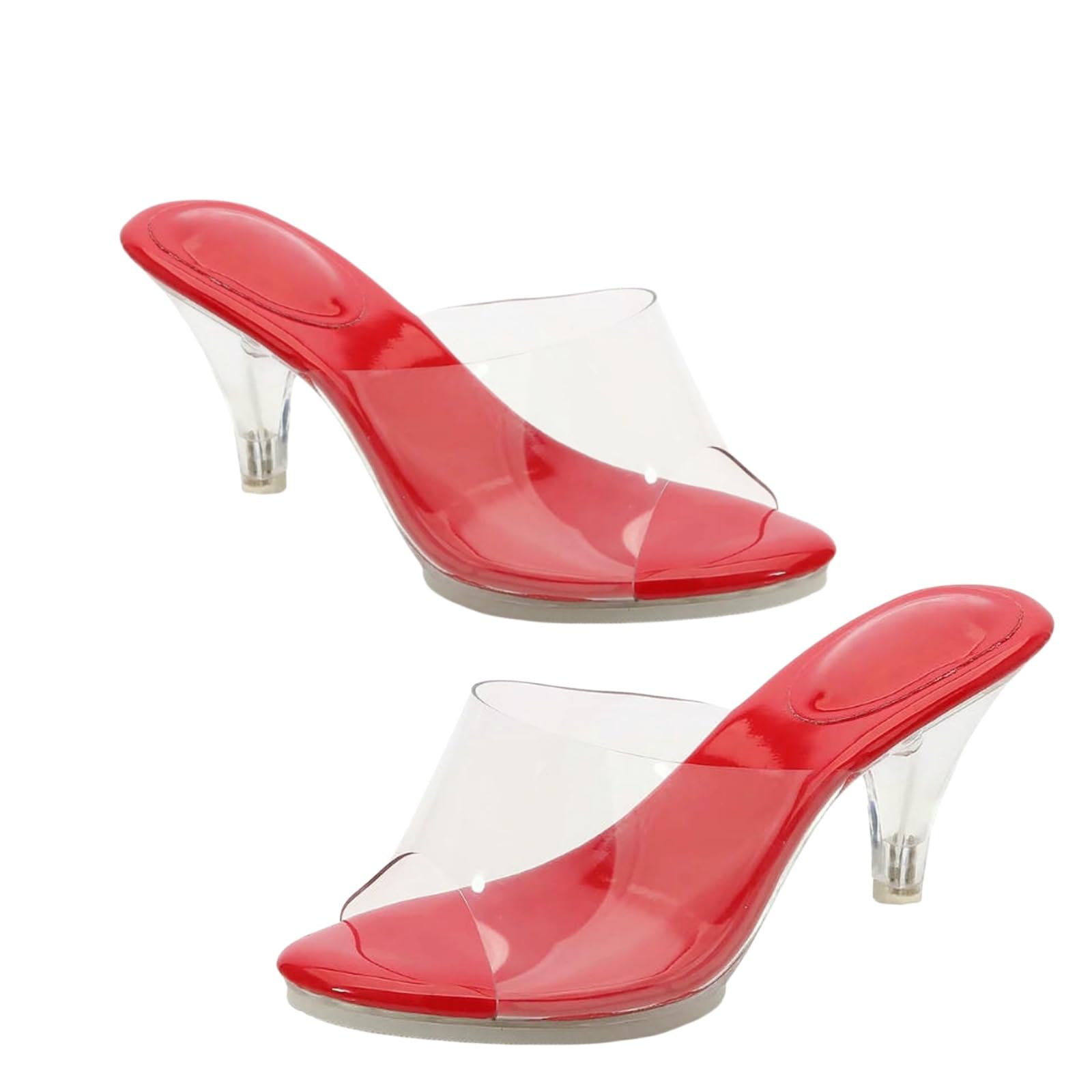 Sandalias Mujer Tacon,Sandalias de tacón Alto Fresh Girl, Sandalias de Cristal sexys, Sandalias Casuales versátiles para Uso Diario.