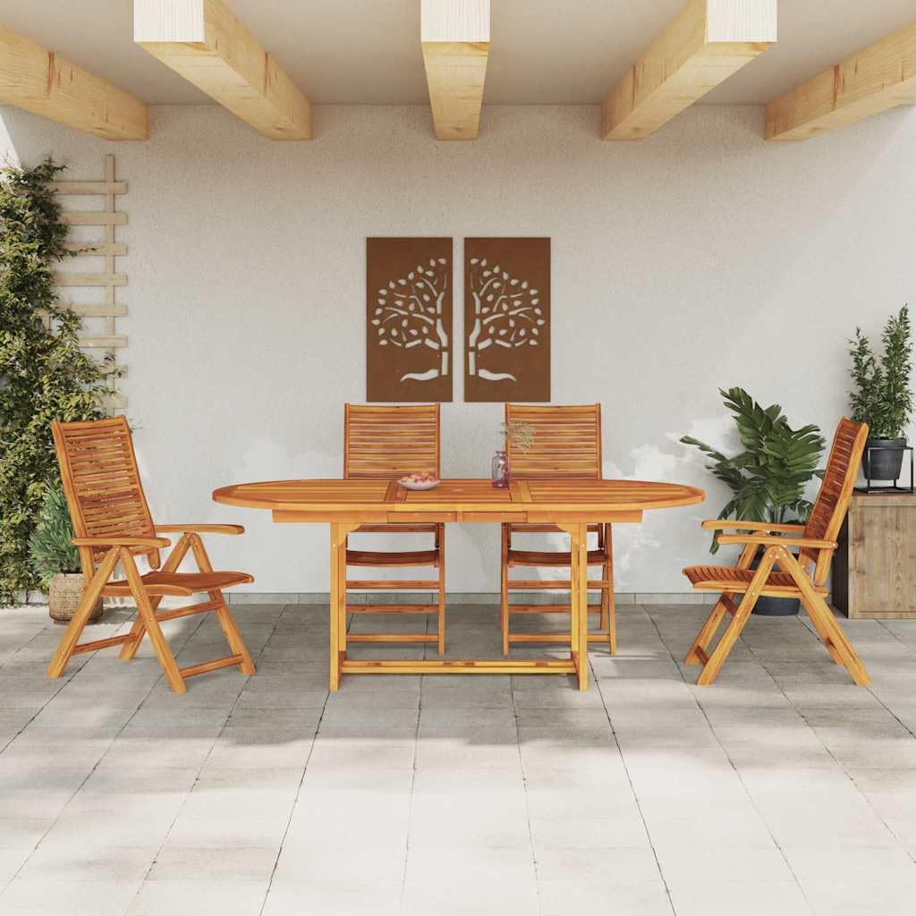 Tavolo in legno massello di acacia per esterni 200x100x75 cm Marrone