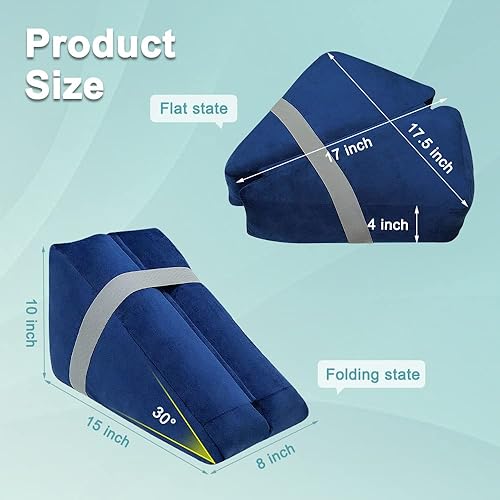 Miniatura 4 de Zelen Almohada de descanso para brazos para cama, almohada de elevación de brazo para codo, poscirugía, muñeca y pierna, almohada de soporte para