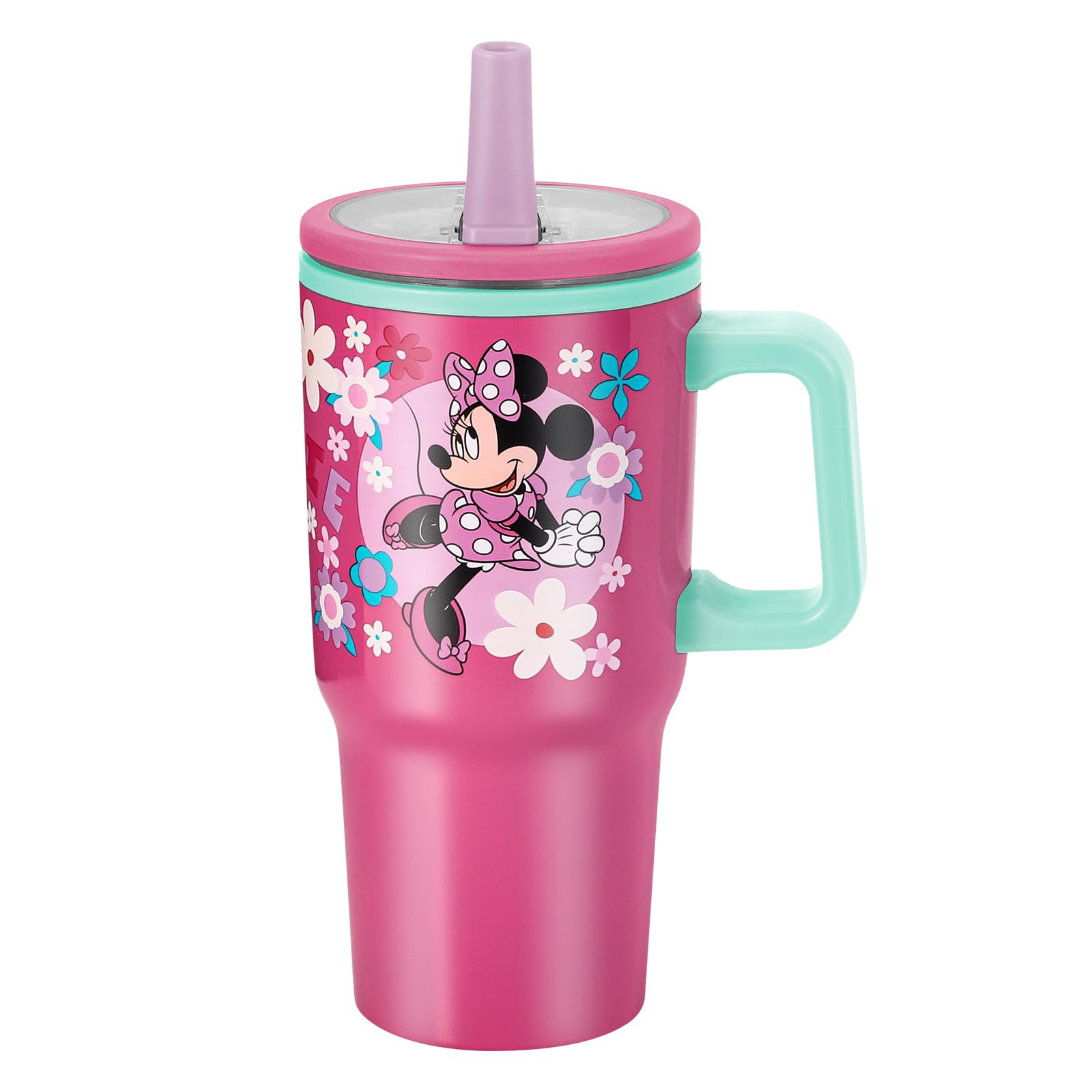 Minnie 640mL Double Walled Vacuum Insulated Tumbler with Straw & Handle