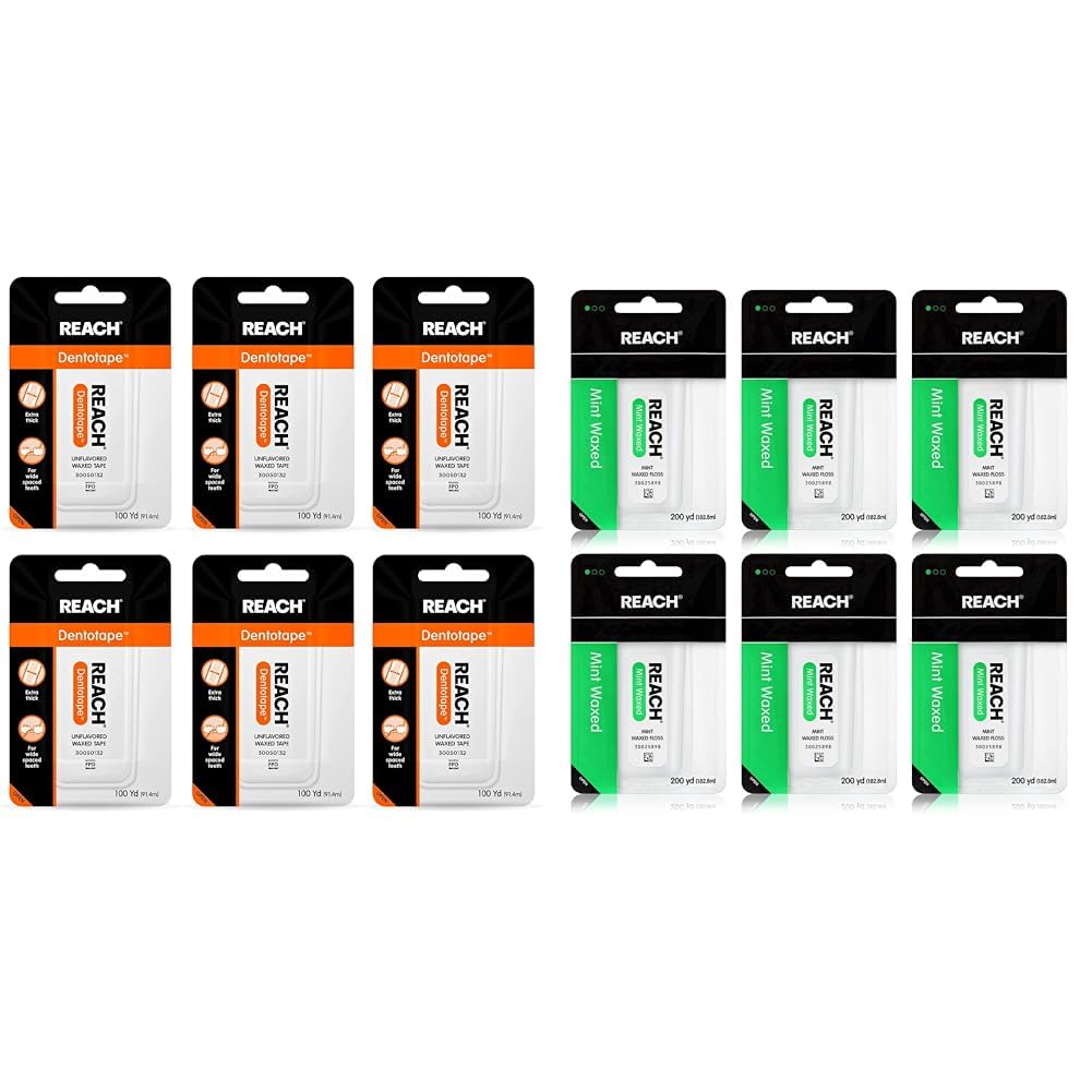 Reach Dentotape Waxed Dental Floss Bundle Effective Plaque Removal Waxed Dental Floss Bundle Effective Plaque Removal